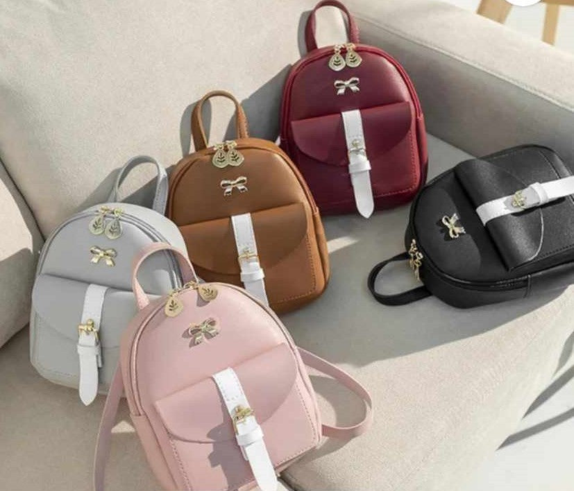 ZIPPERED BACK PACK, Mini Back Pack Bag with Bow