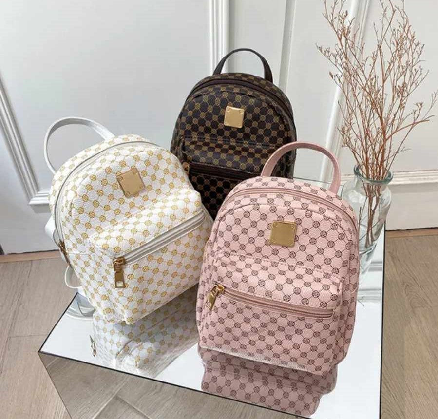 ZIPPERED BACK PACK, Checkered Mini Back Pack