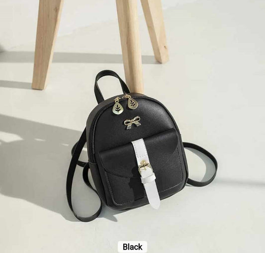 ZIPPERED BACK PACK, Mini Back Pack Bag with Bow