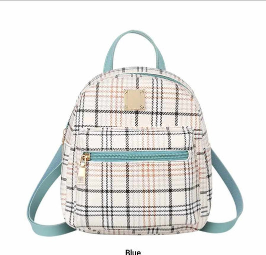 ZIPPERED BACK PACK, Plaid Mini Back Pack