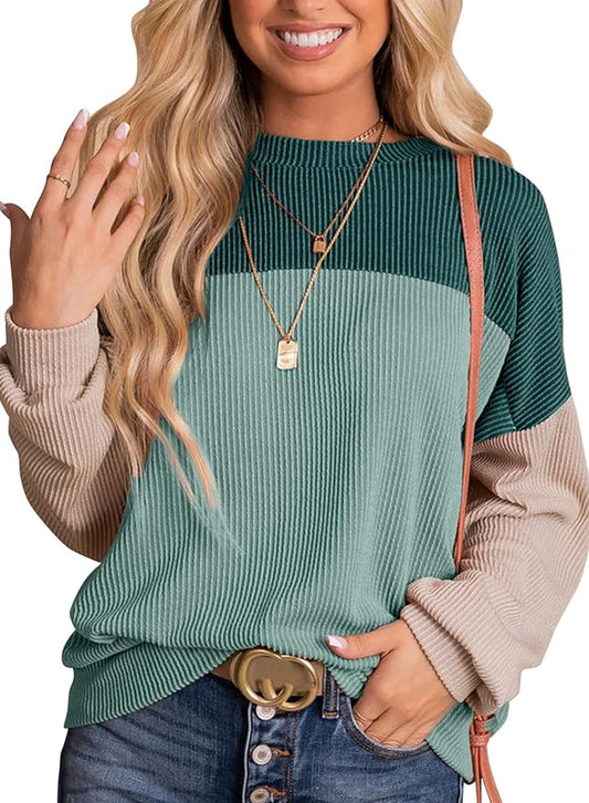 SHIRT, Women's Crewneck Colorblock top
