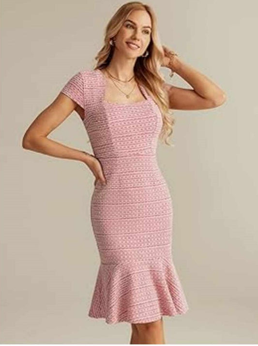 DRESS, Pink Fishtail Dress