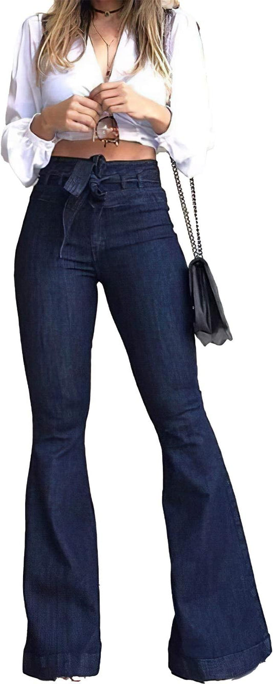 PANTS, High Waisted Bell Bottom Jeans