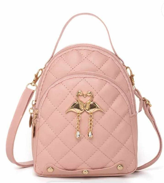 ZIPPERED BACK PACK, Mini Back Pack with Swan Design