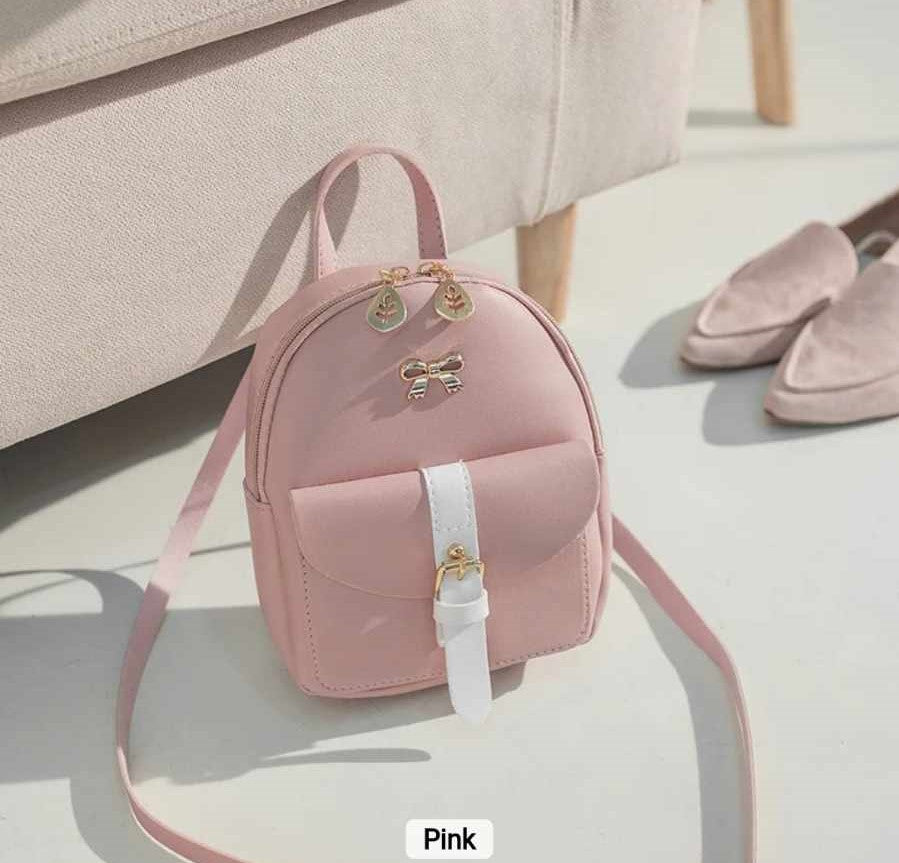 ZIPPERED BACK PACK, Mini Back Pack Bag with Bow