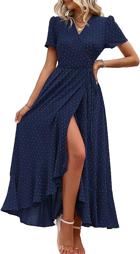 DRESS, Women's Summer Wrap Maxi Dress