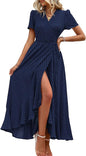 DRESS, Women's Summer Wrap Maxi Dress