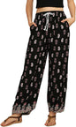 PANTS, Women's floral print boho pants