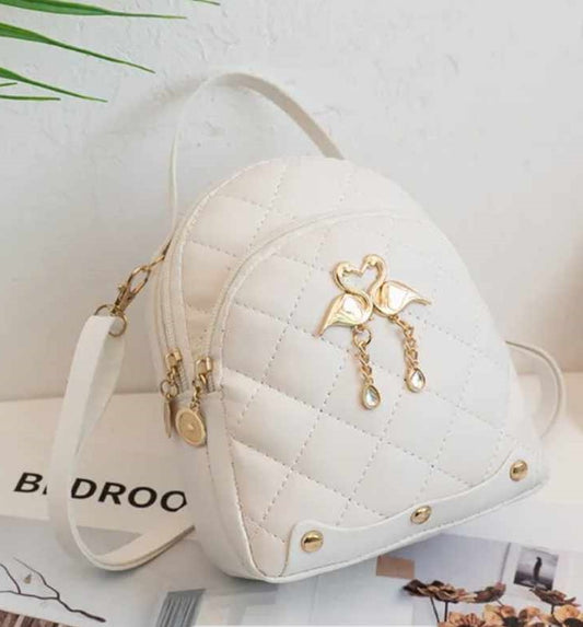 ZIPPERED BACK PACK, Mini Back Pack with Swan Design