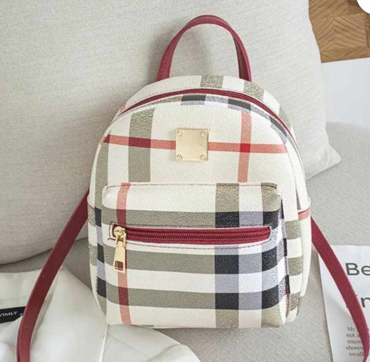 ZIPPERED BACK PACK, Plaid Mini Back Pack