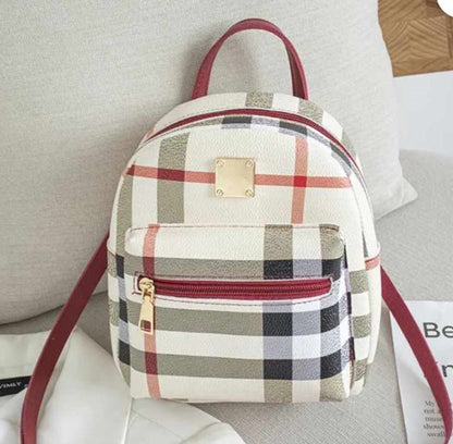 ZIPPERED BACK PACK, Plaid Mini Back Pack
