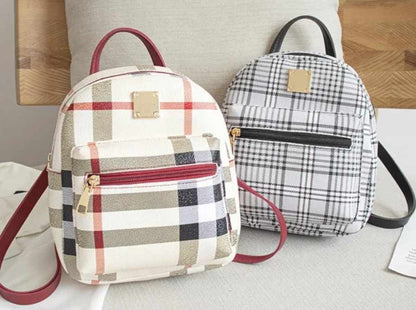 ZIPPERED BACK PACK, Plaid Mini Back Pack
