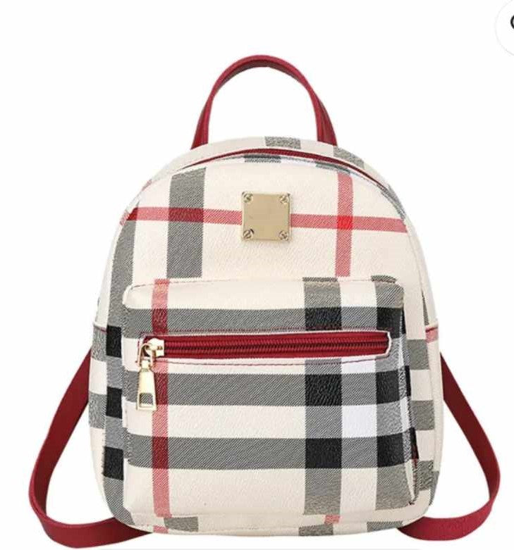 ZIPPERED BACK PACK, Plaid Mini Back Pack